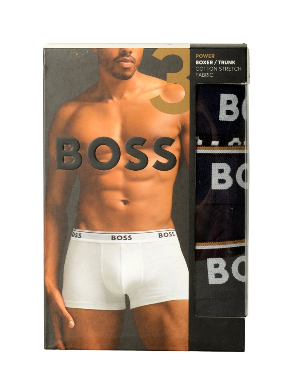 Hugo Boss Men's "POWER" Logo Strap 3 Pack Boxer/Trunk Underwear US S IT 48